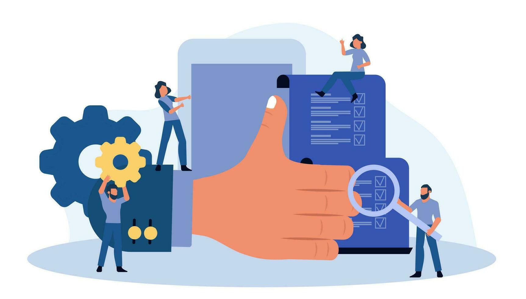 Business relationship vector appreciation document cooperation illustration. Success meeting respect teamwork. Man hand person agreement partner concept. Deal contract job work cartoon businessperson