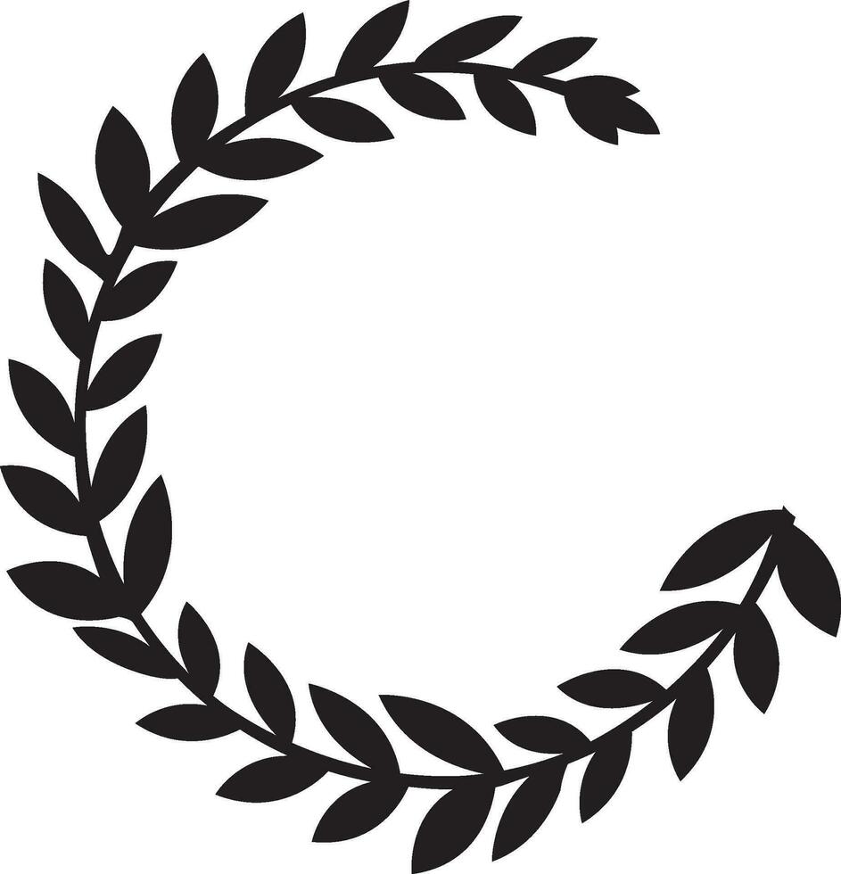 Circle frame leaf vector