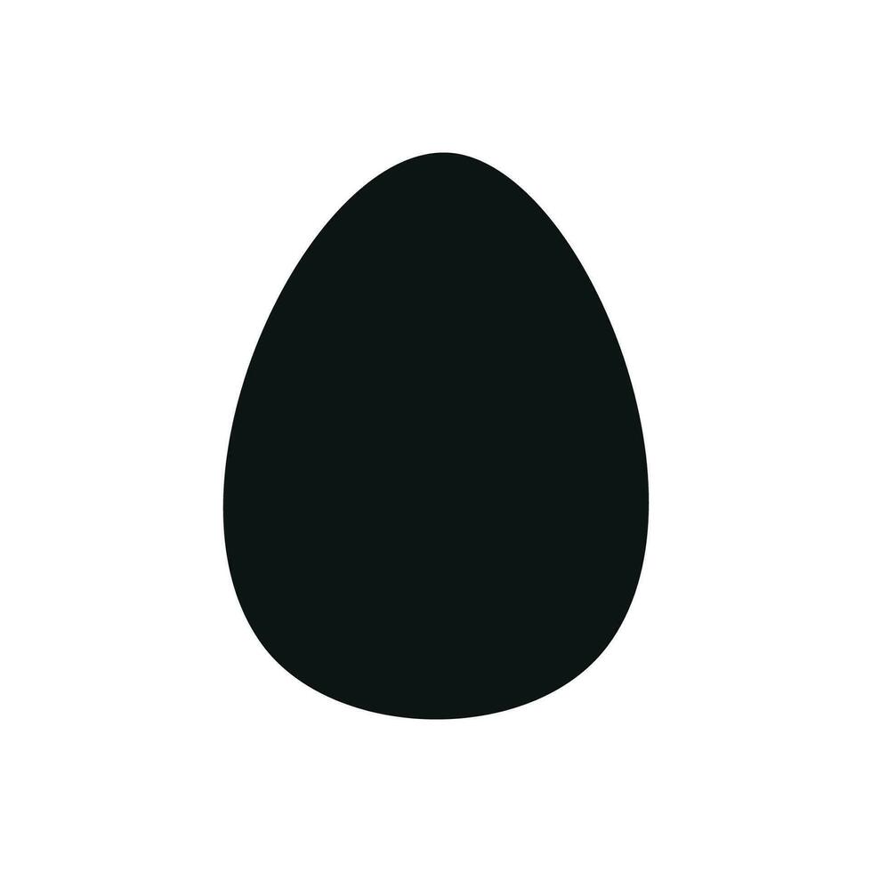 Flat vector silhouette illustration of egg