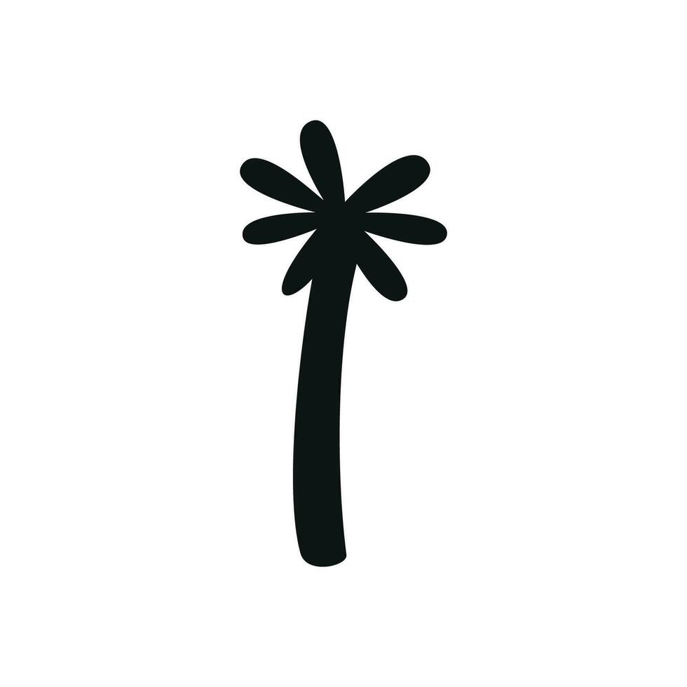 Flat vector silhouette illustration of palm