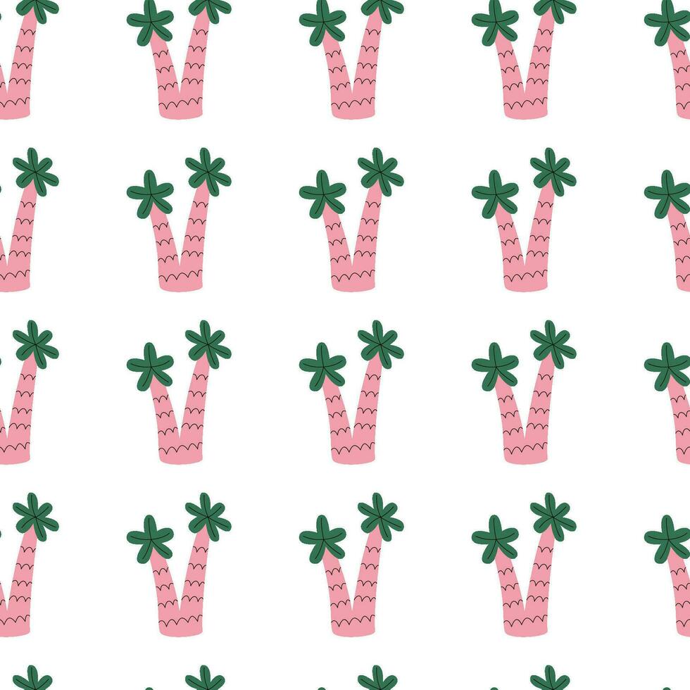 Vector seamless pattern with palm