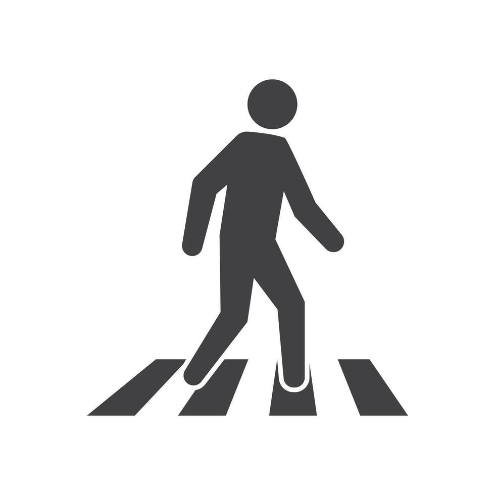 Cross walk icon symbol isolated flat design vector illustration.