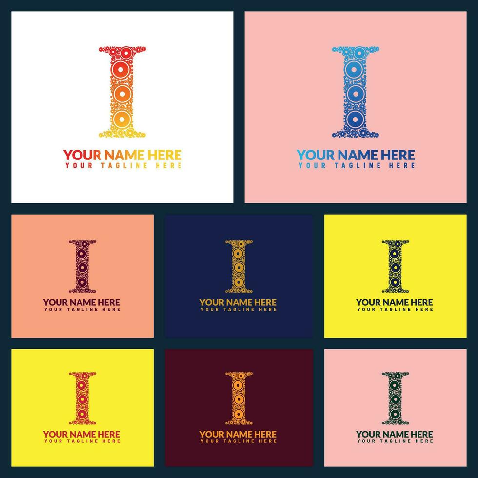 I letter logo or i text logo and i word logo design. vector