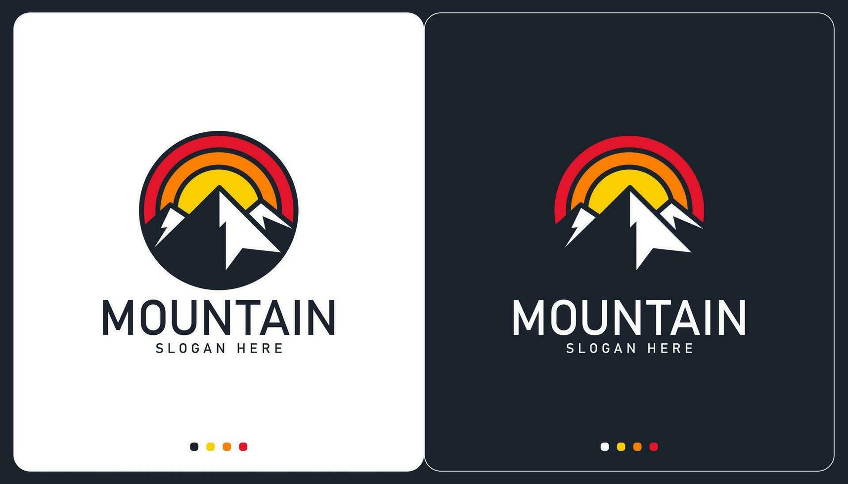 Minimalist mountain logo design template vector