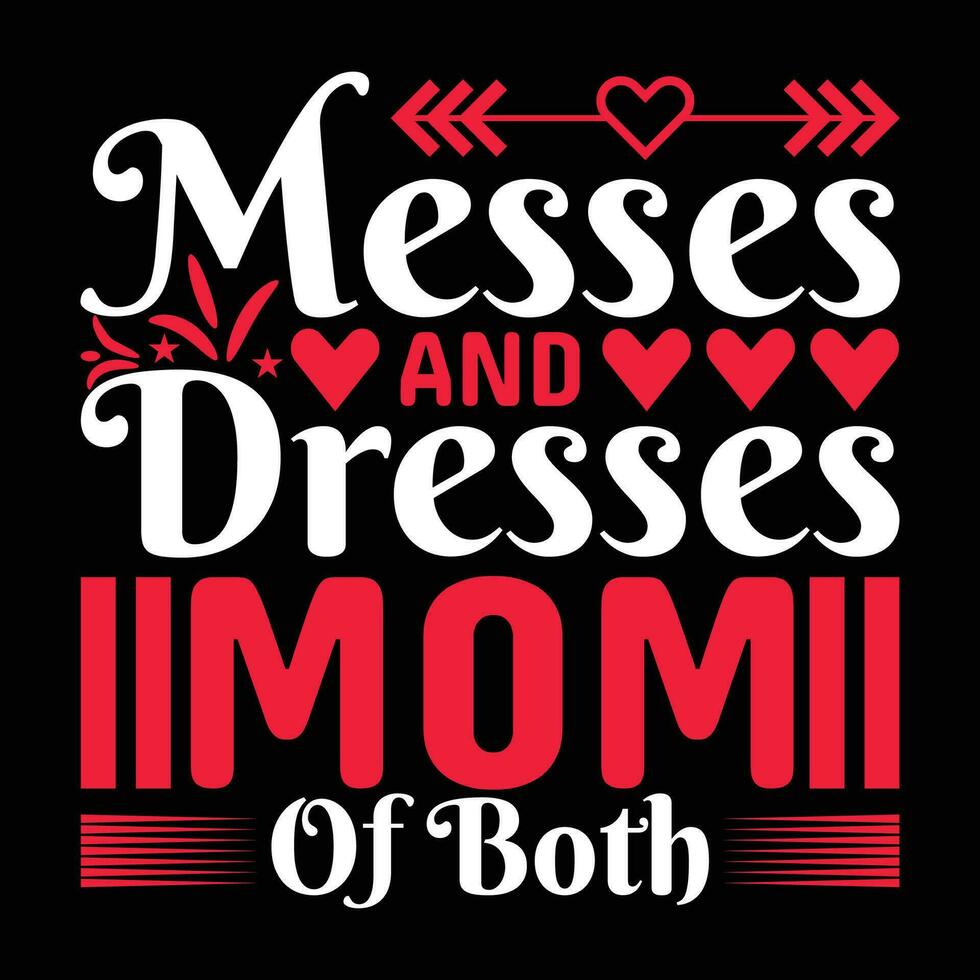 líos y vestidos mamá de ambos camisa impresión modelo vector