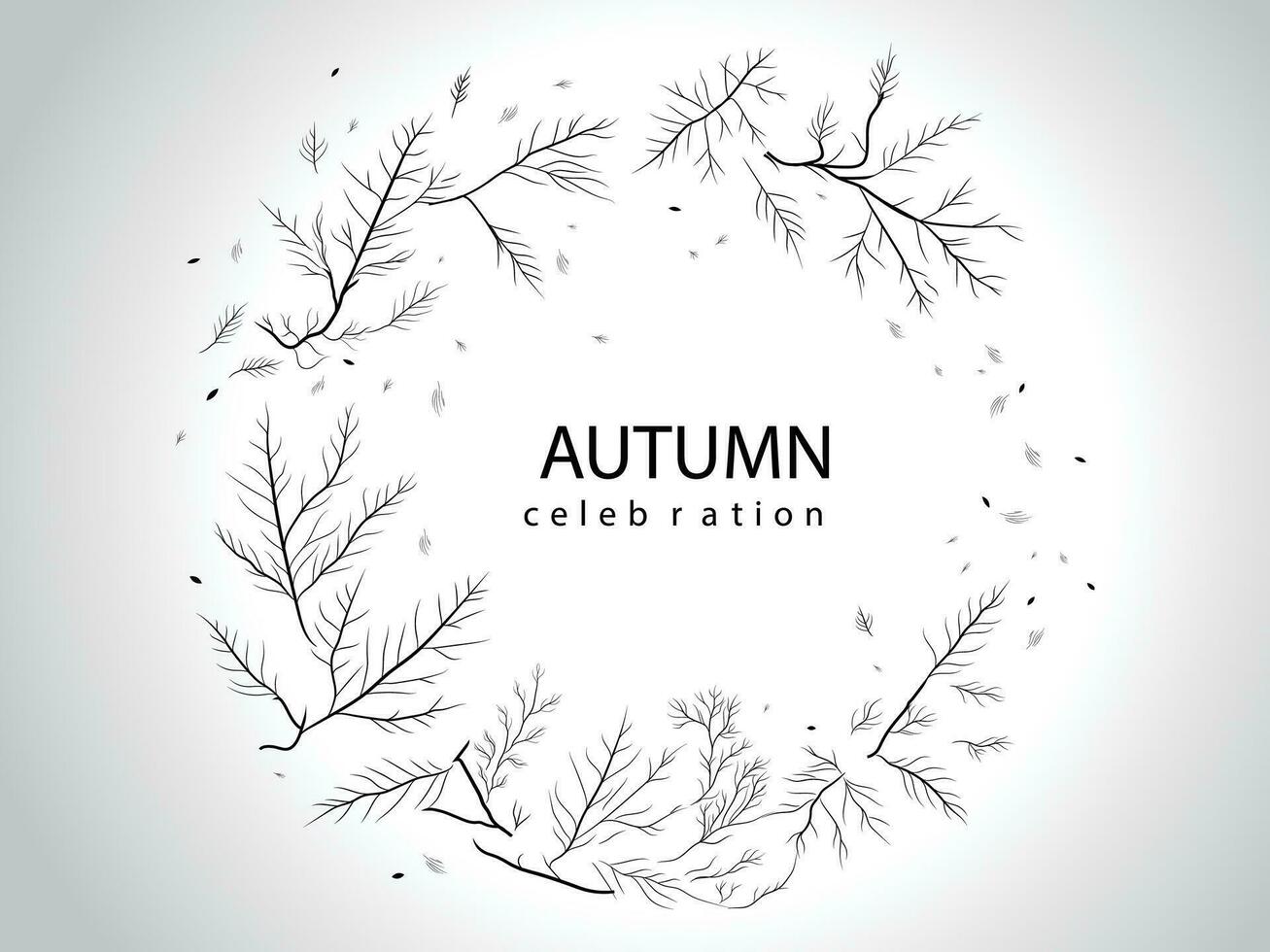 autumn celebration banner background with plants and leaves copy space. vector