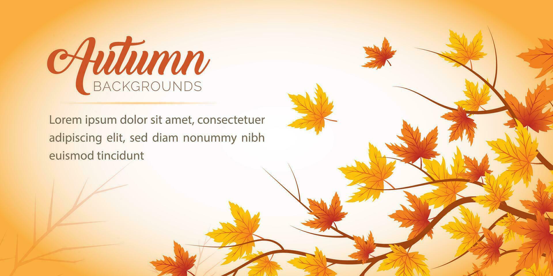 Autumn Leaves Background, Hand Drawn Flat Autumn Background, Maple Leaf Autumn Background vector