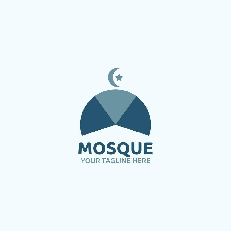 sencillo mezquita Hazme logo con dos colores. vector