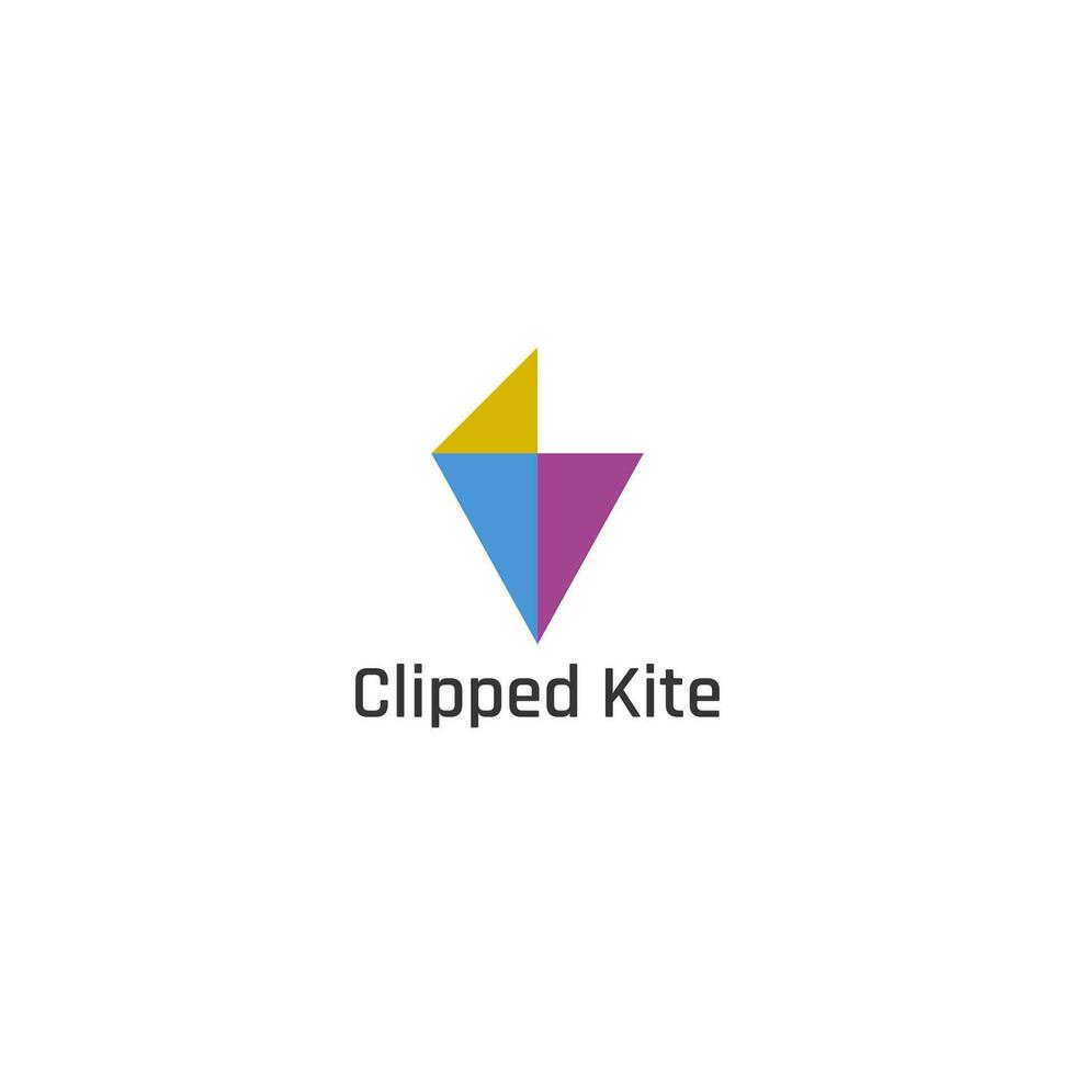 Kite logo with partially truncated shape. vector