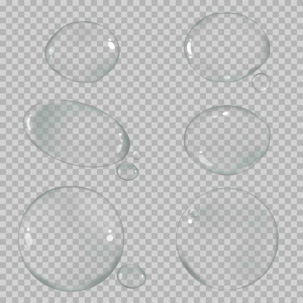 Pure Clear Water drop. Vector Transparency Set of Rain Drop,Element Design