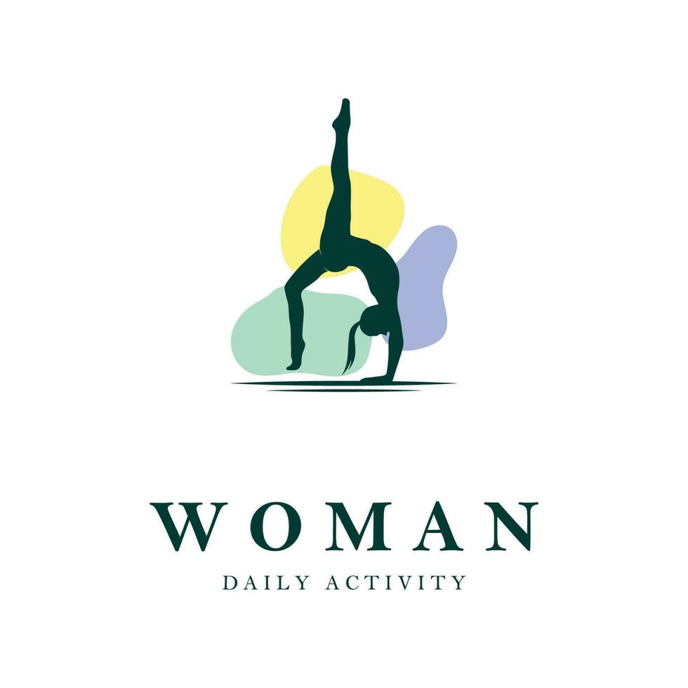 mujer diario actividad logo vector