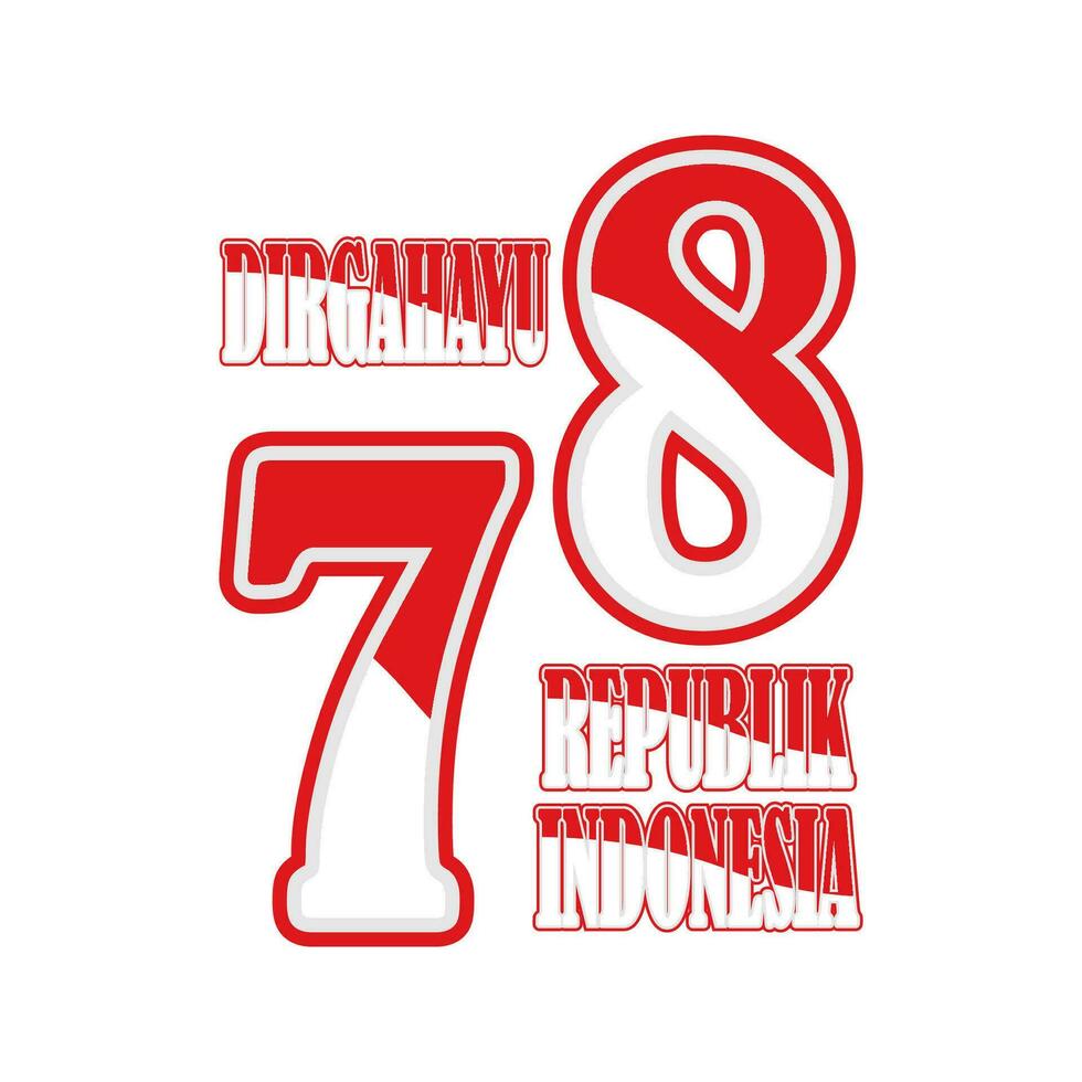 78th Independence day of Indonesia, logo icon symbol red white design vector