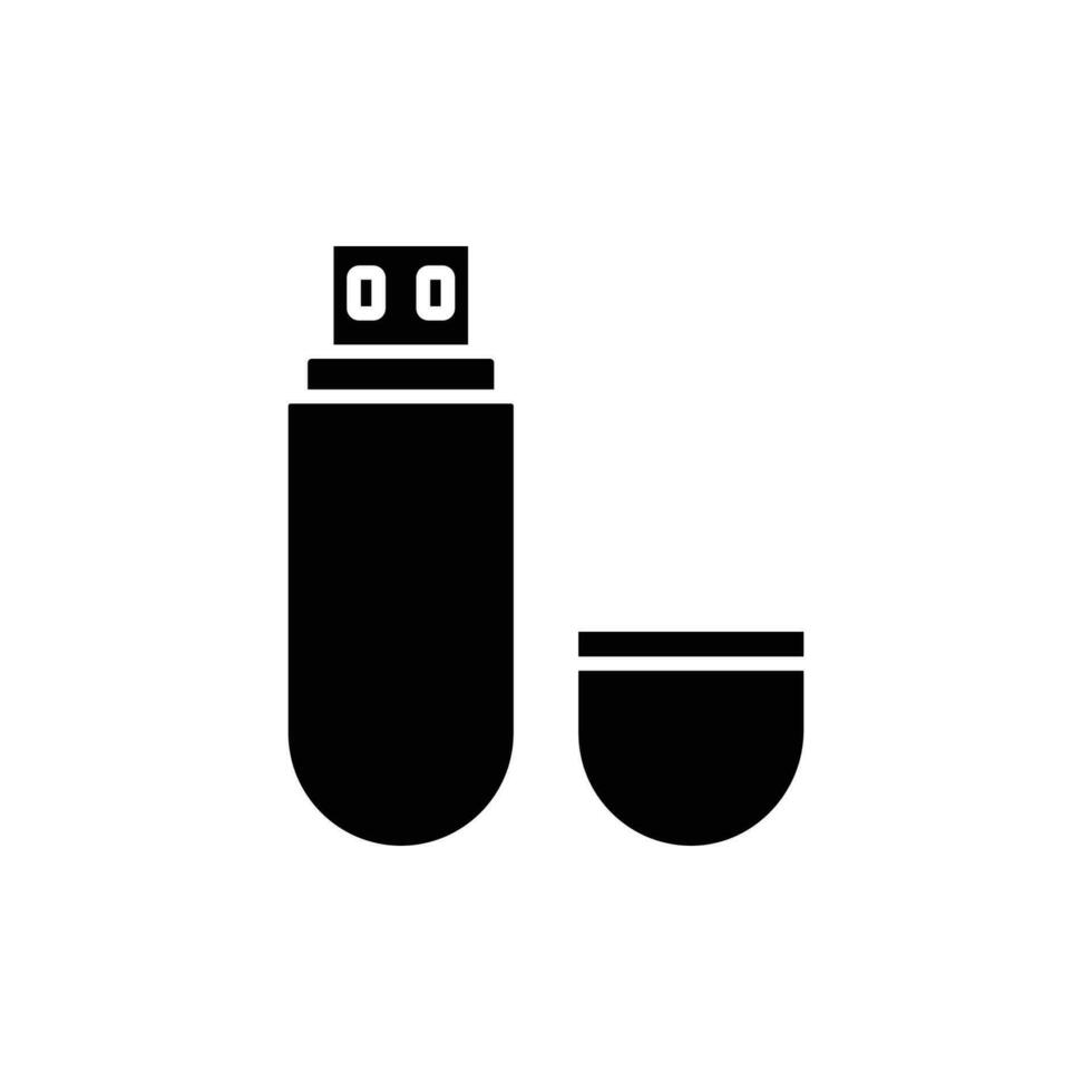 flash disk icon. solid icon vector