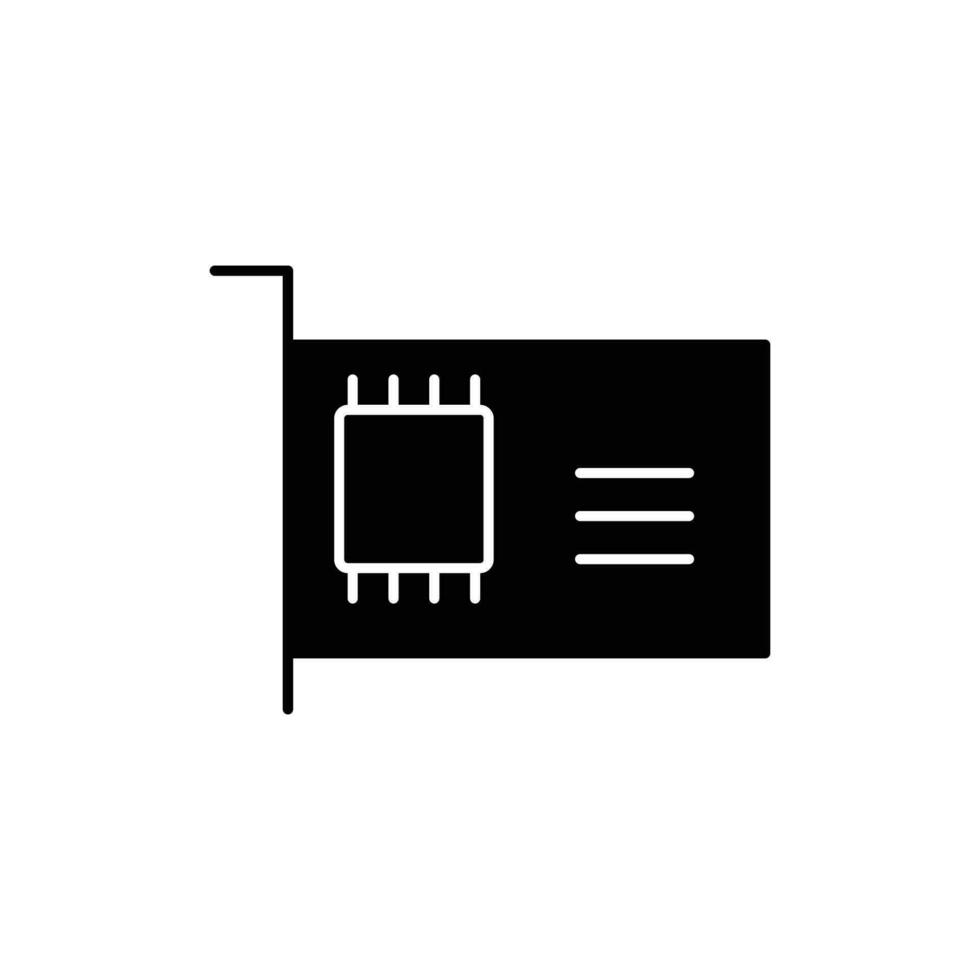 vga card icon. solid icon vector