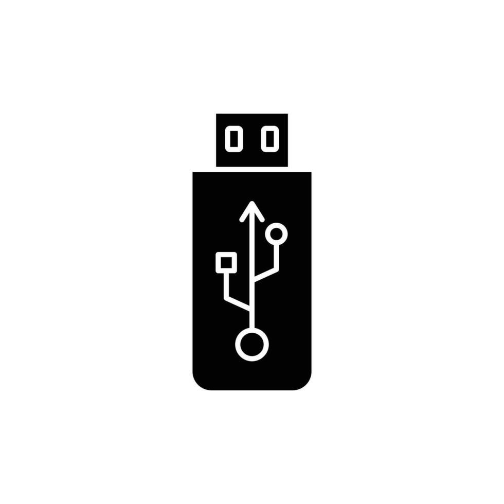 flash disk icon. solid icon vector