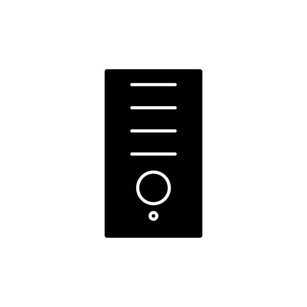 computer tower icon.. solid icon vector