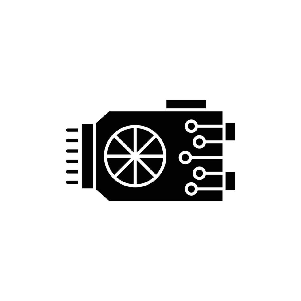 vga card icon. solid icon vector