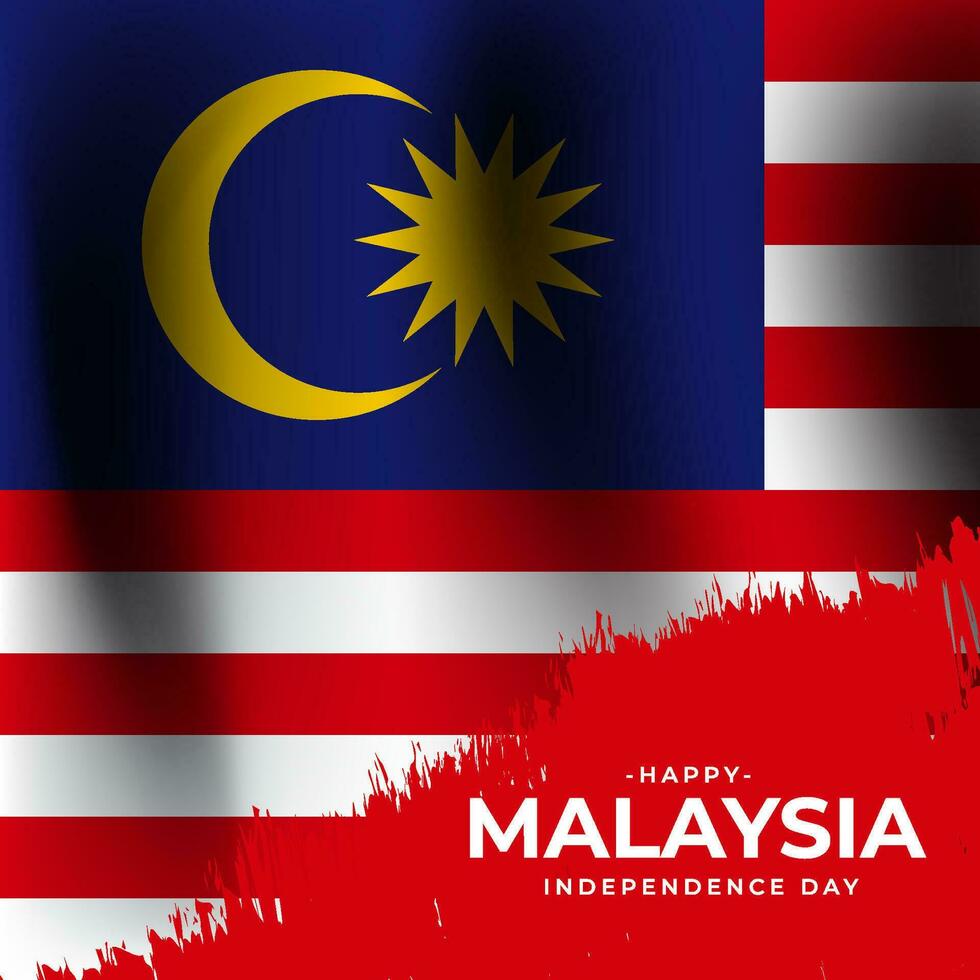 Malaysia independence day greeting design vector