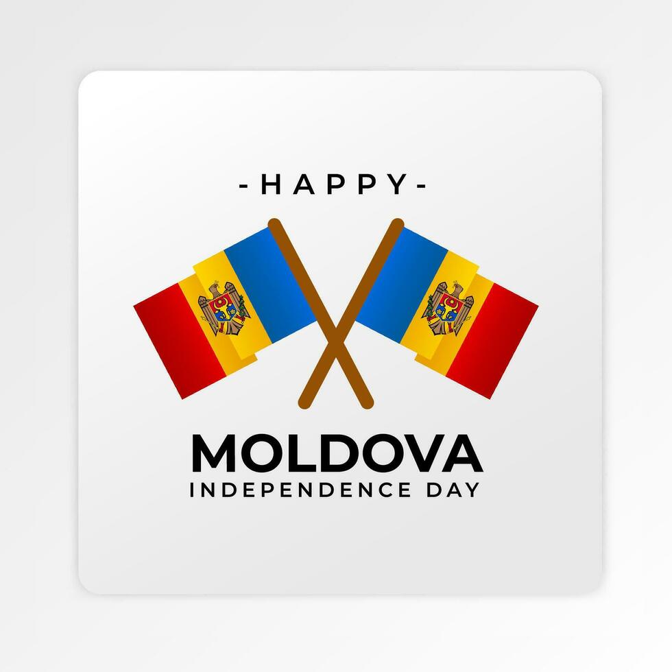 Moldova independence day greeting design vector