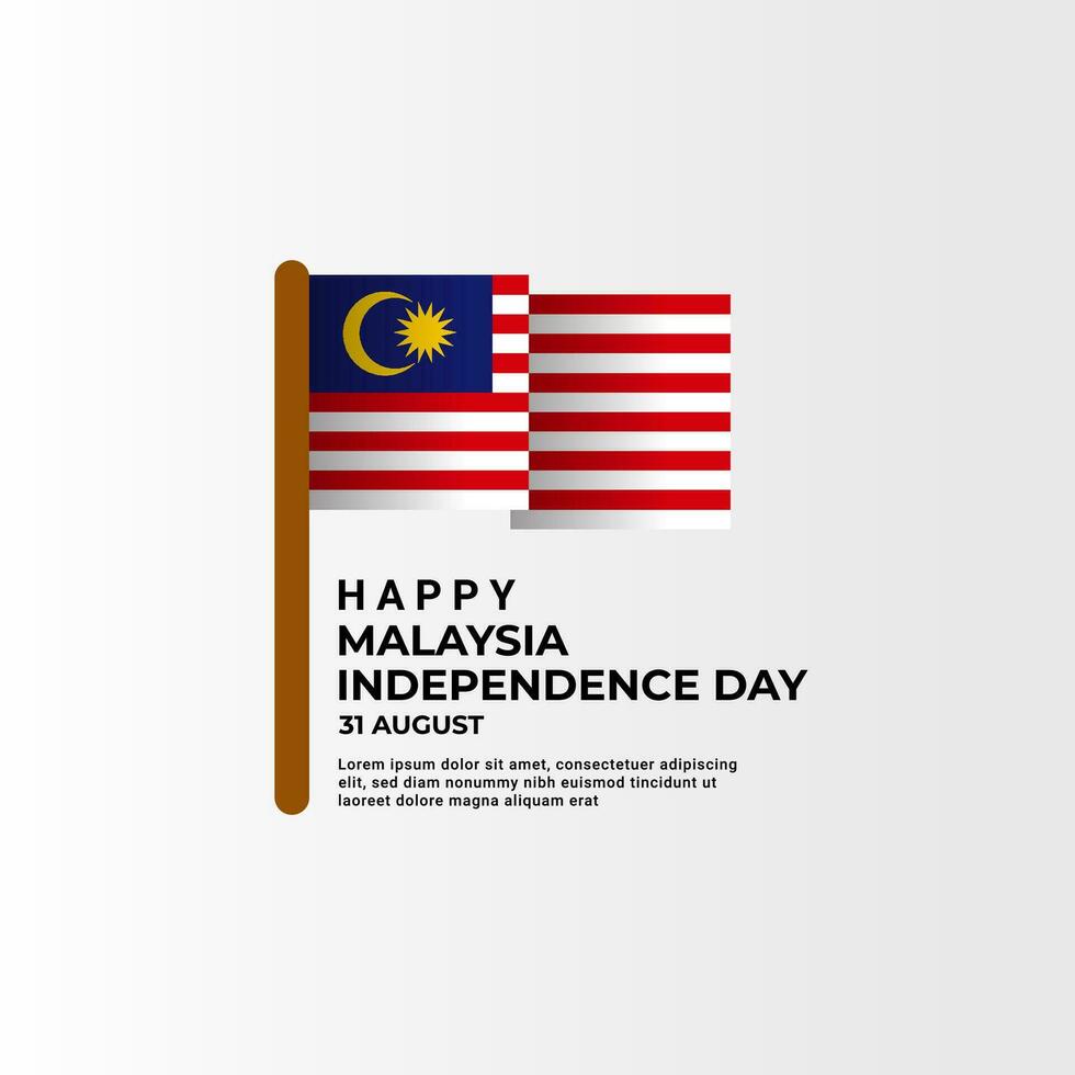 Malaysia independence day greeting design vector