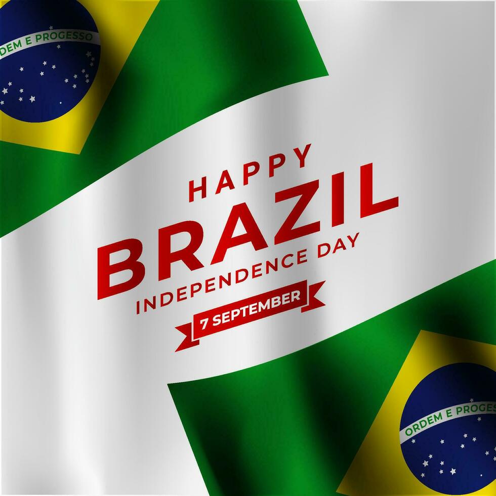 Brazil independence day greeting design vector