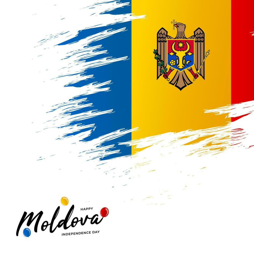 Moldova independence day greeting design vector