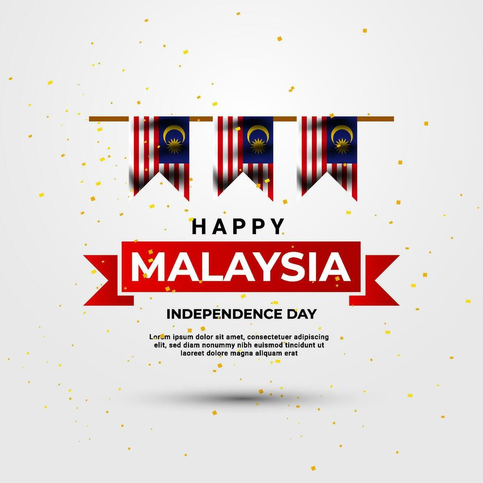 Malaysia independence day greeting design vector