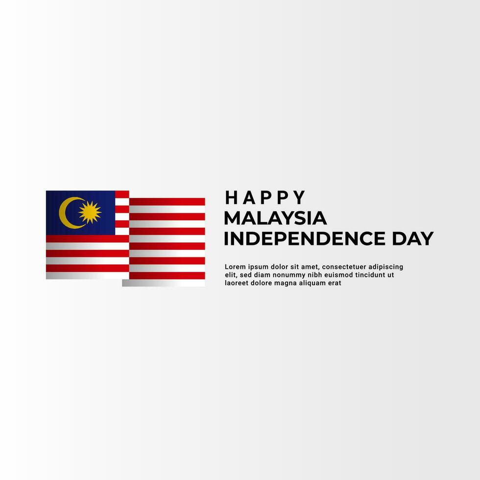 Malaysia independence day greeting design vector