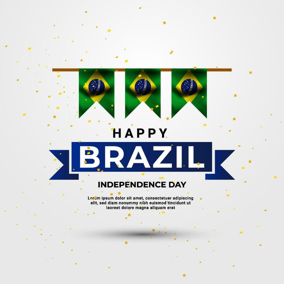 Brazil independence day greeting design vector