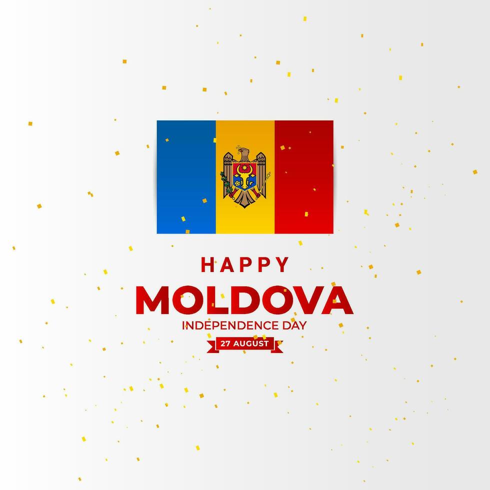 Moldova independence day greeting design vector