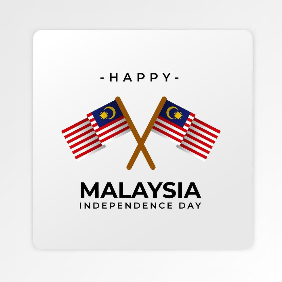 Malaysia independence day greeting design vector