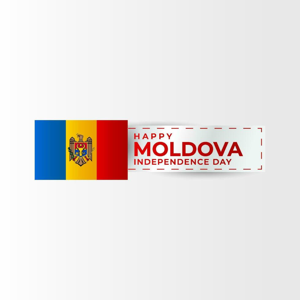 Moldova independence day greeting design vector