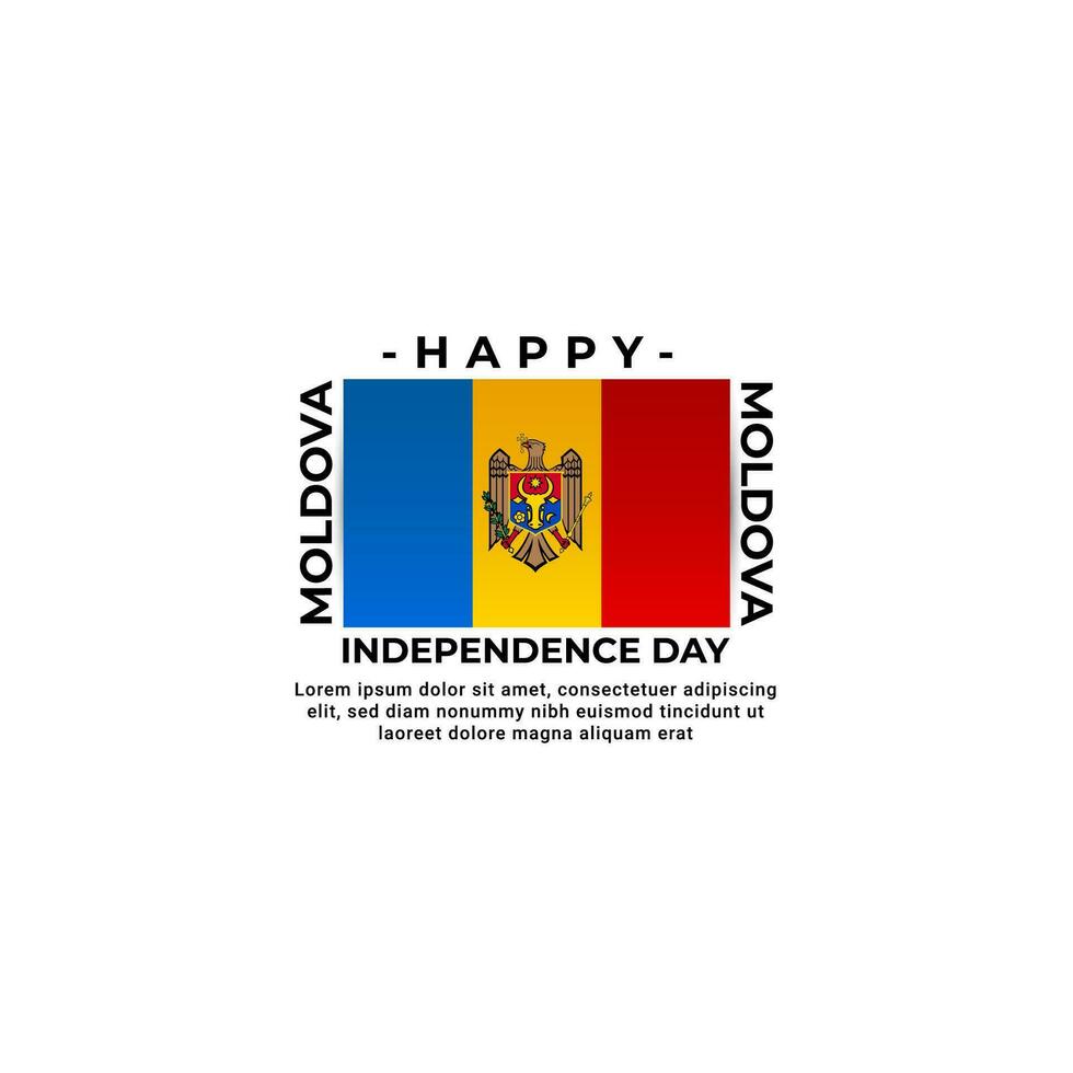 Moldova independence day greeting design vector