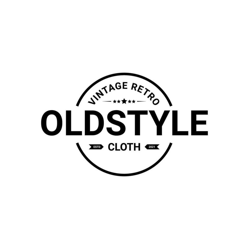 Classic retro vintage label badge logo design suitable for clothes, fabrics, t-shirts, jackets, hoodies and more vector