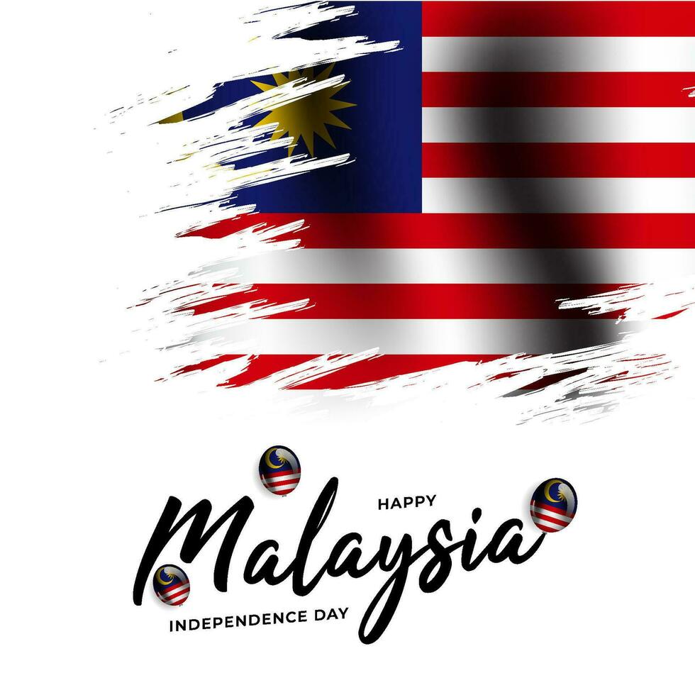 Malaysia independence day greeting design vector