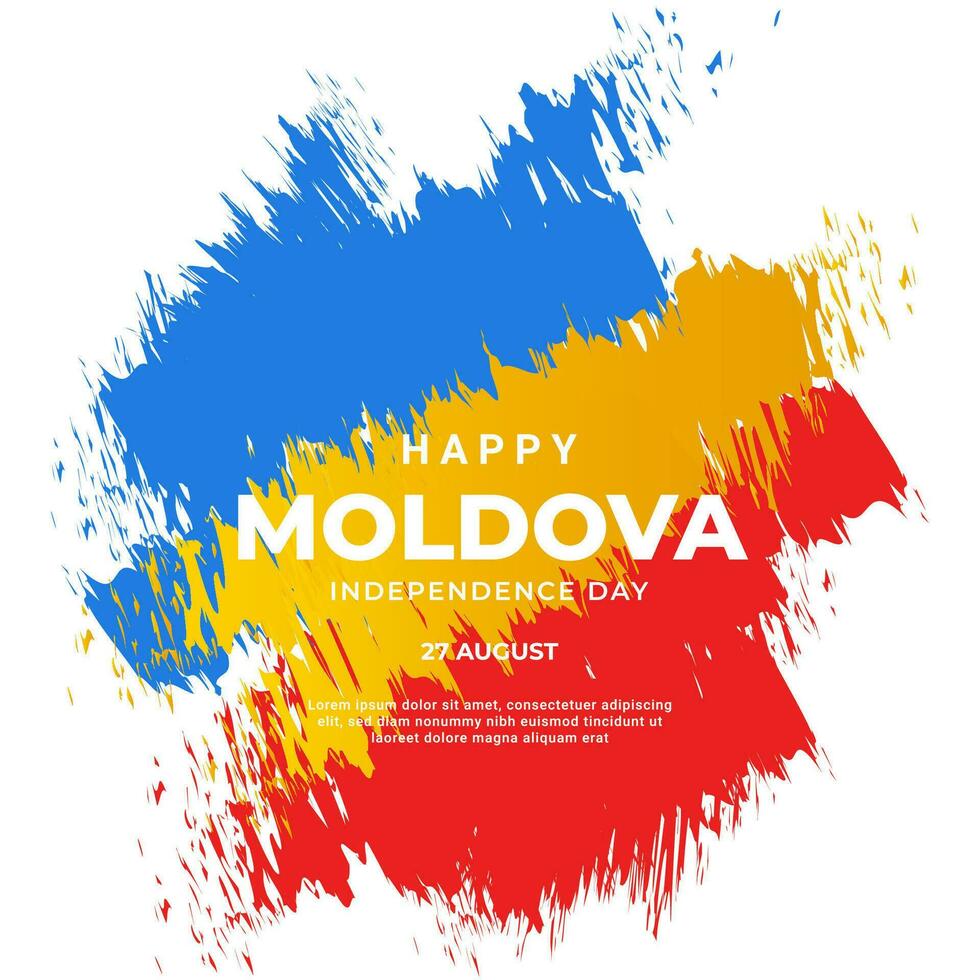 Moldova independence day greeting design vector