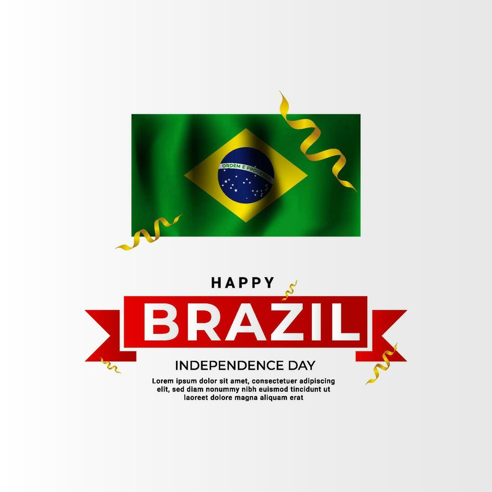 Brazil independence day greeting design vector