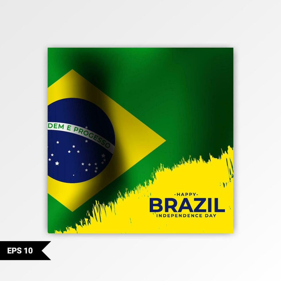 Brazil independence day greeting design vector