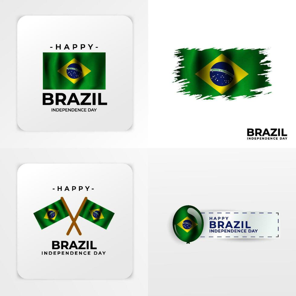 Brasil independencia día saludo diseño vector