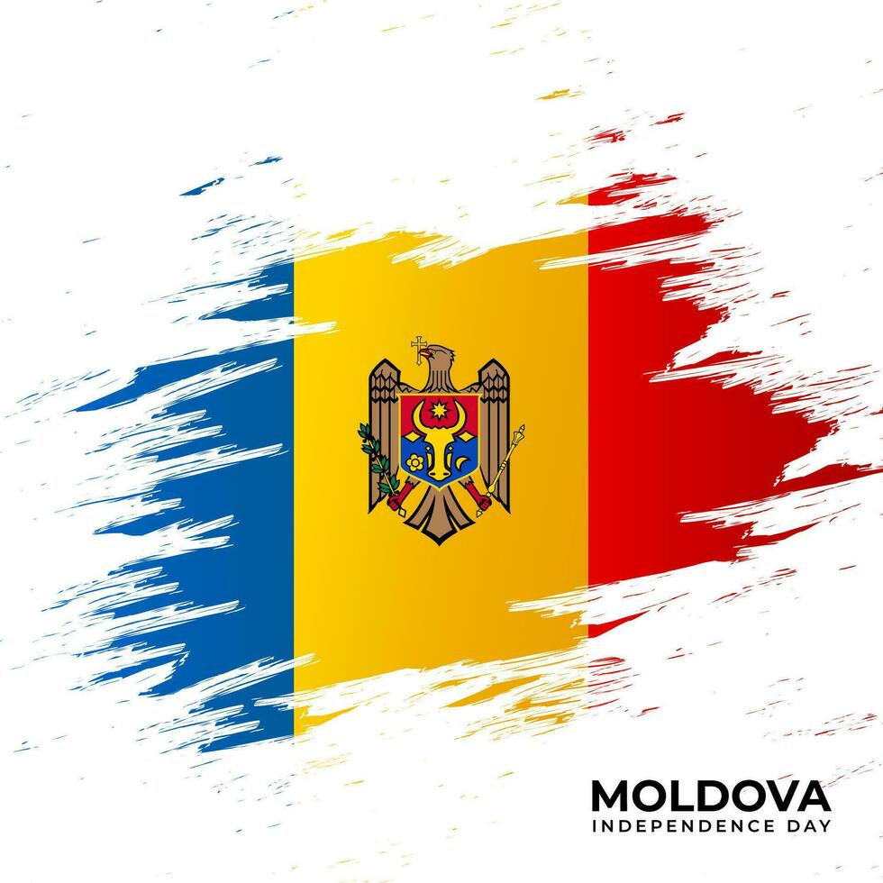 Moldova independence day greeting design vector