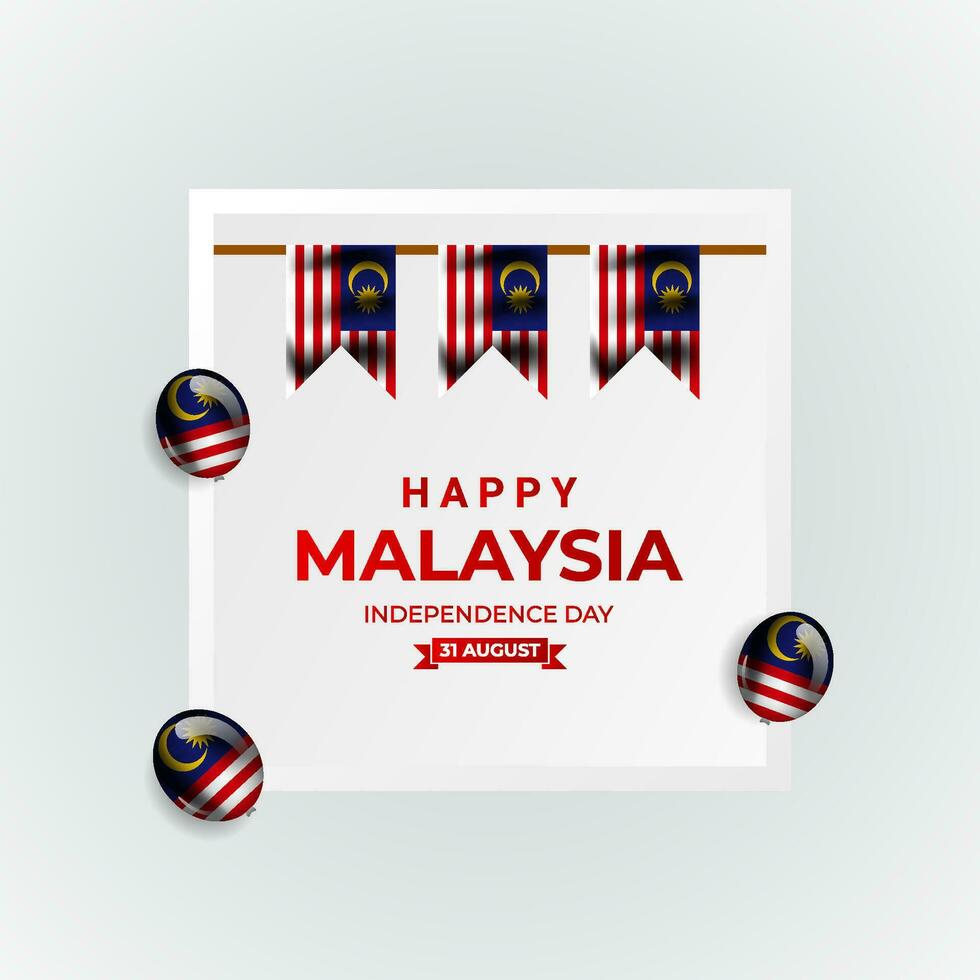 Malaysia independence day greeting design vector