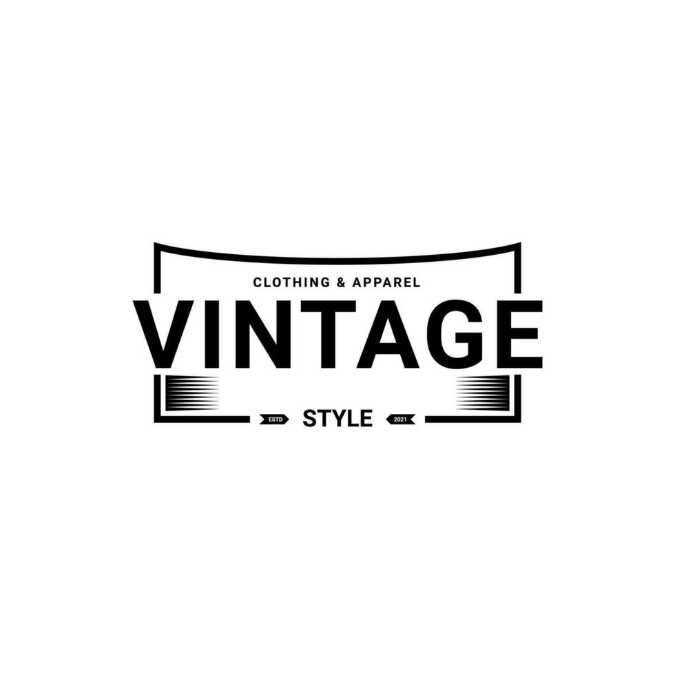 Classic retro vintage label badge logo design suitable for clothes, fabrics, t-shirts, jackets, hoodies and more vector