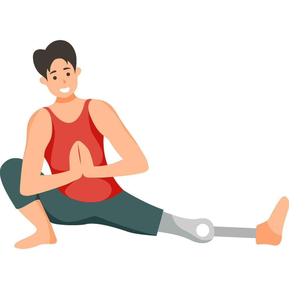 prosthetic yoga asana pose illustration vector