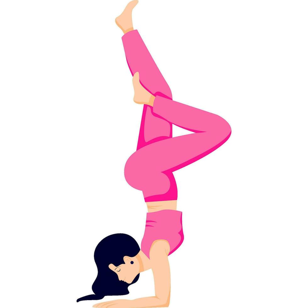 Sirsasana yoga asana pose illustration vector