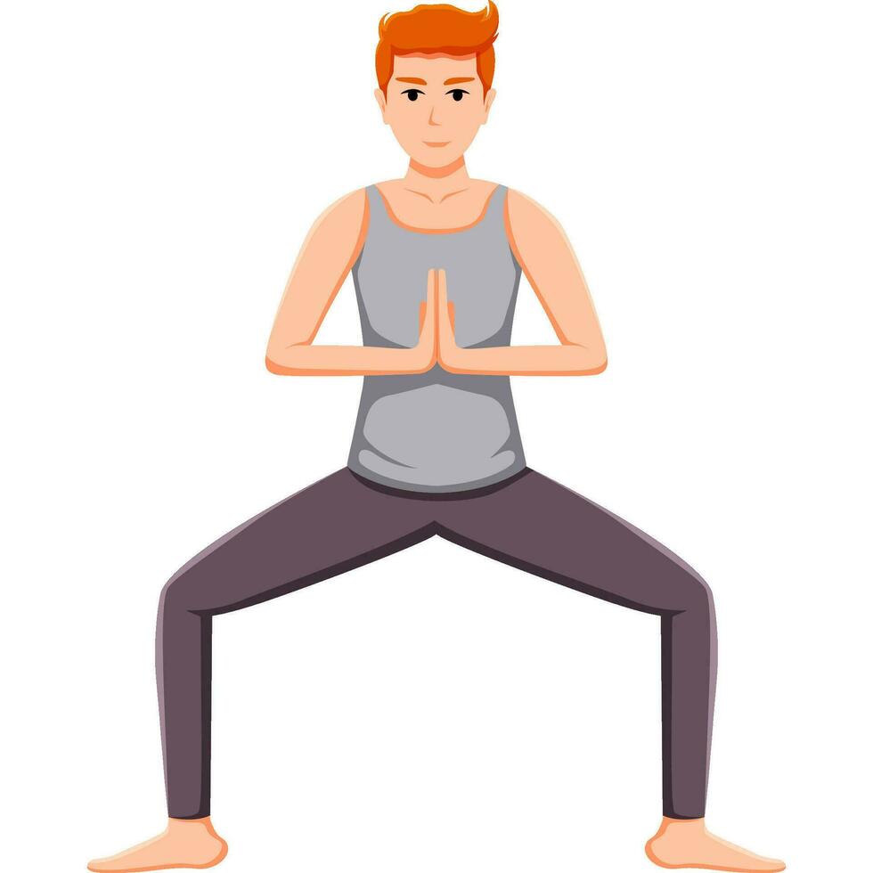Malasana yoga asana pose illustration vector