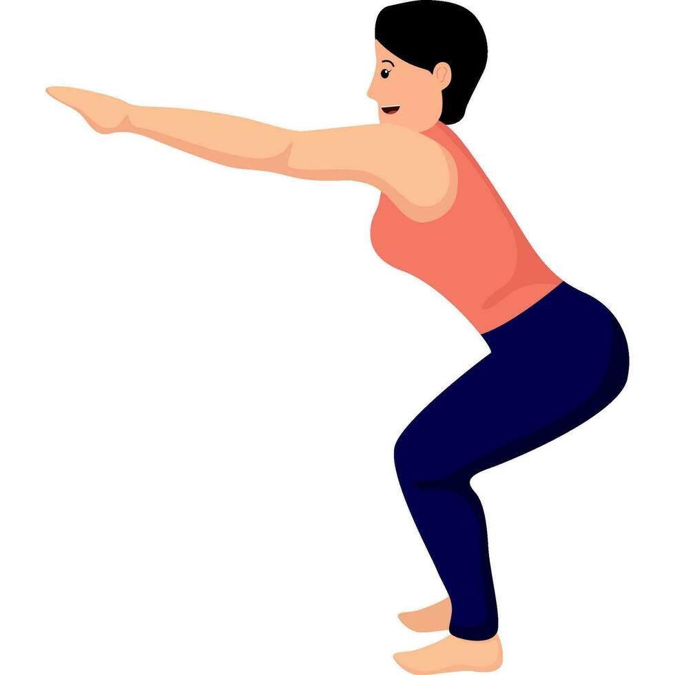 Utkatasana yoga asana pose illustration vector