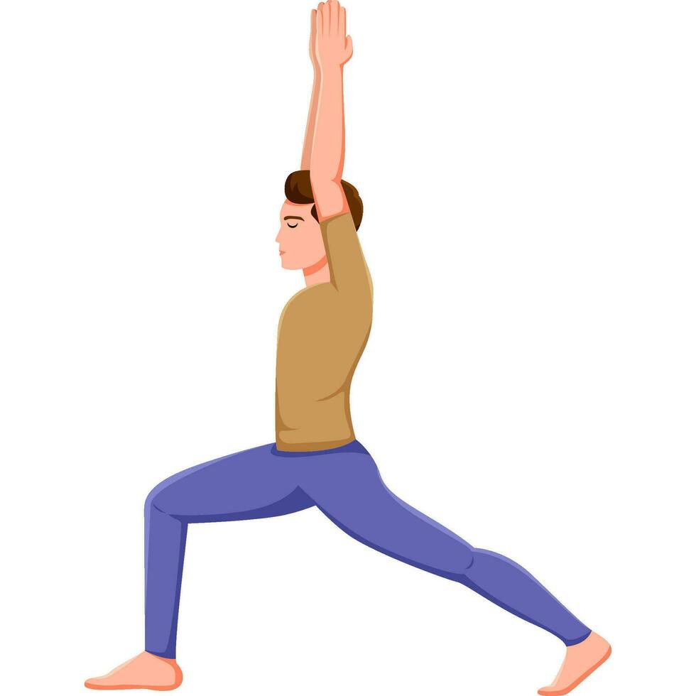 Anjaneyasana yoga asana pose illustration vector