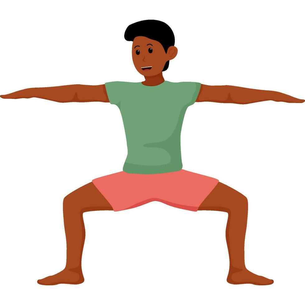 Goddess yoga asana pose illustration vector