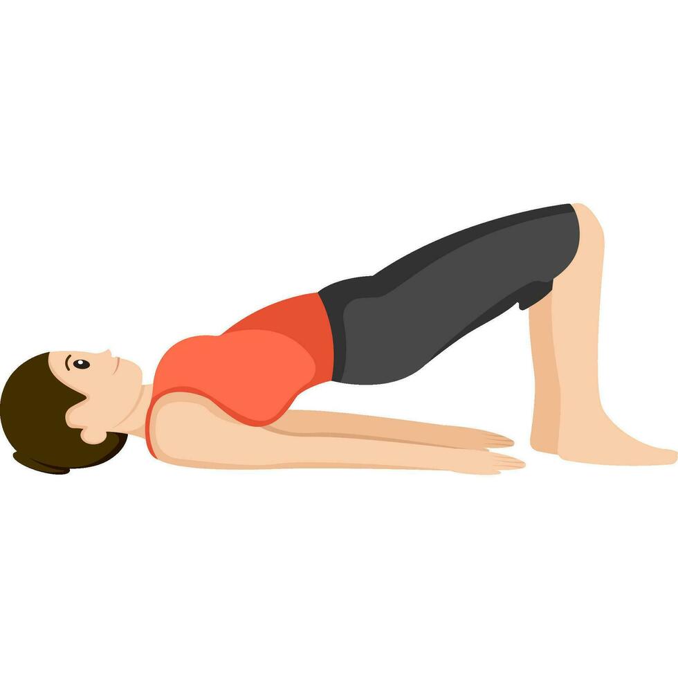 bridge yoga asana pose illustration vector