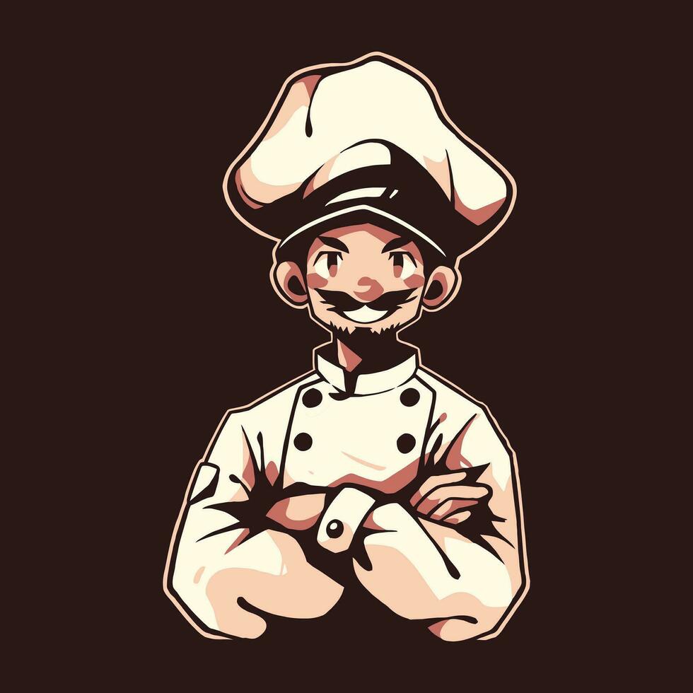 cocinero mascota logo diseño. restaurante logo vector